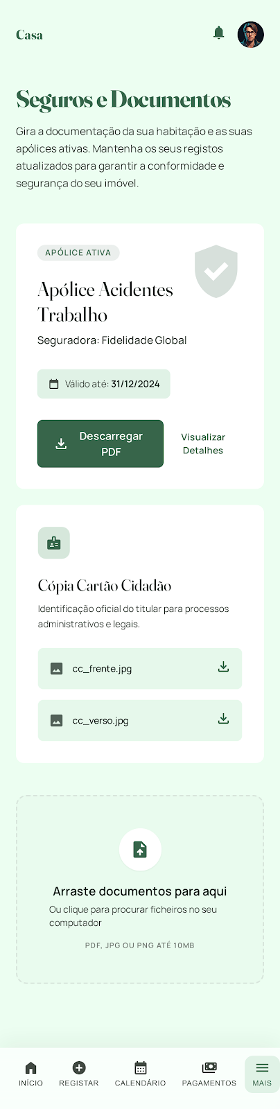 Insurance screen